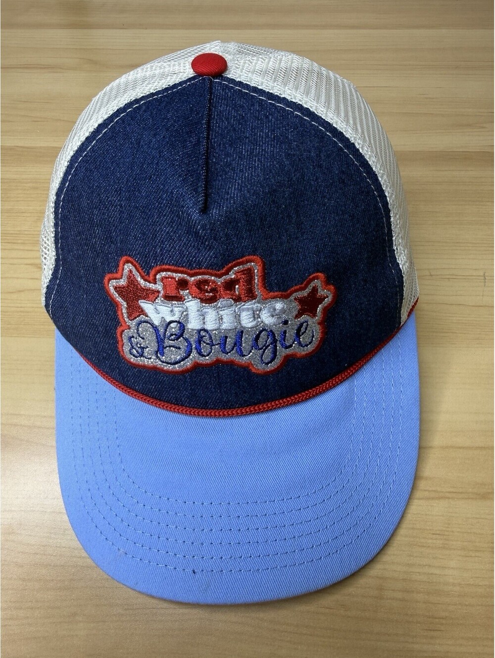 “Red White And Bougie” Star Trucker Hat America Patriotic Snap Back .2/A86